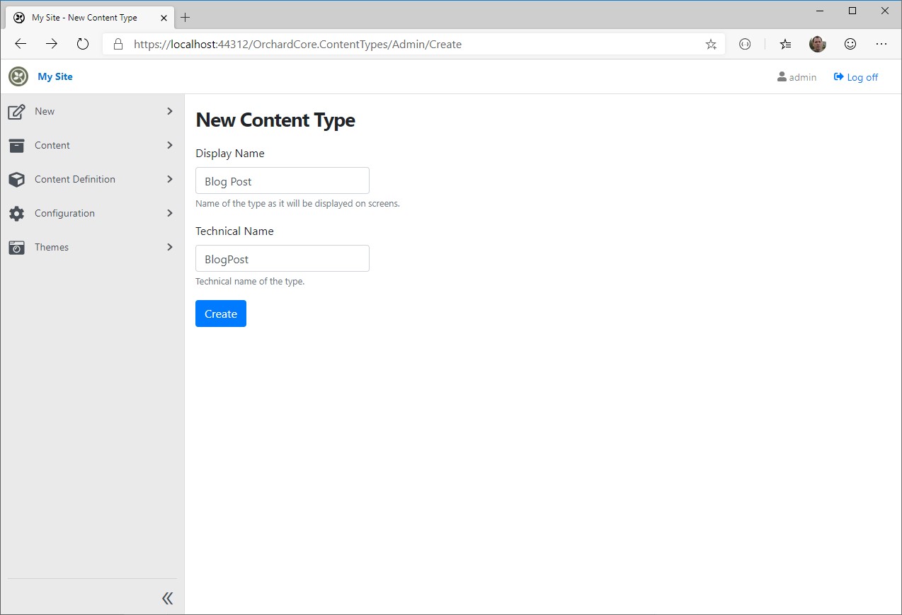 New Content Type