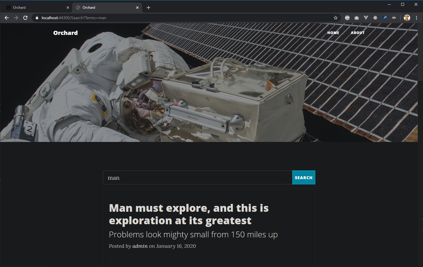 Search page