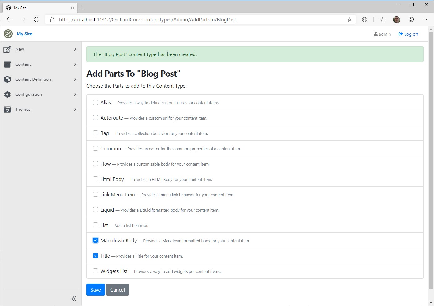 Add Content Parts